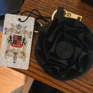 Black Floral Keychain